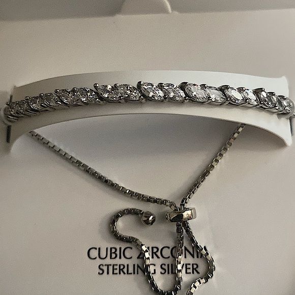 💎 GIANI BERNINI - Marquise Diamond (cz) 10” adjustable Bolo Bracelet .925 (NEW) - Picture 3 of 16